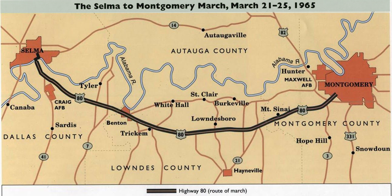 SELMA-TO-MONTGOMERY-MAP